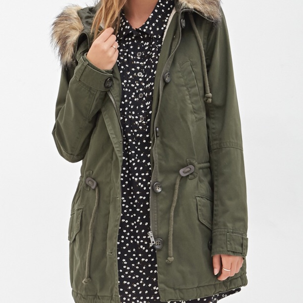 Hunter green parka